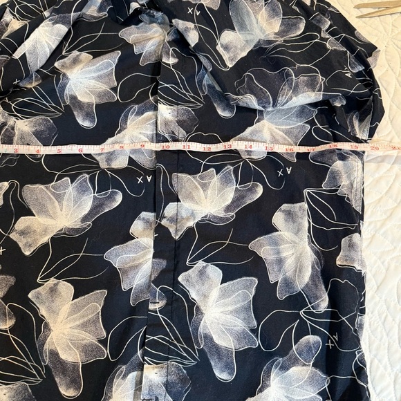 Armani Exchange Black and White Floral Dress Shirt - Picture 11 of 16